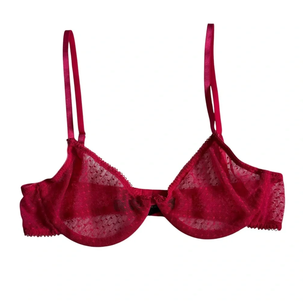 Urban Outfitters Out From Under Hot Pink Lace Unlined‎ Bra Womens 32A